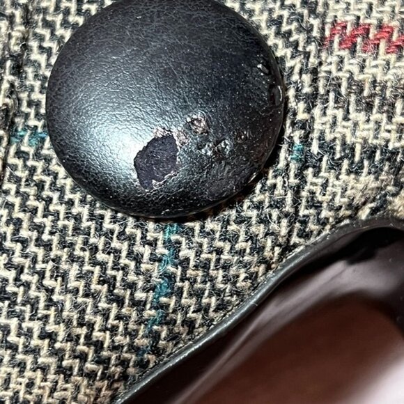 diba Plaid Ankle High Heel Boots With Button Detail & Side Zipper Closure - Picture 14 of 14